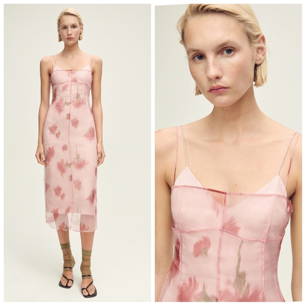 MANGO Floral Combined Dress